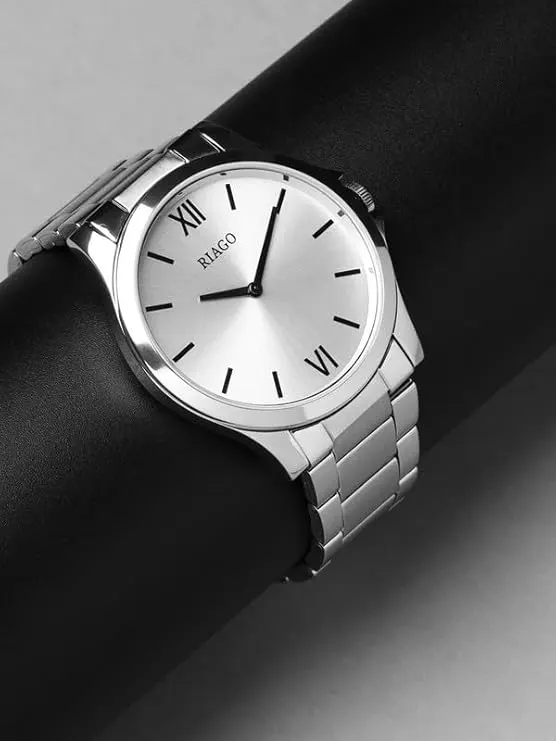 Riago Silver Dial with Silver Strap Watch for Men