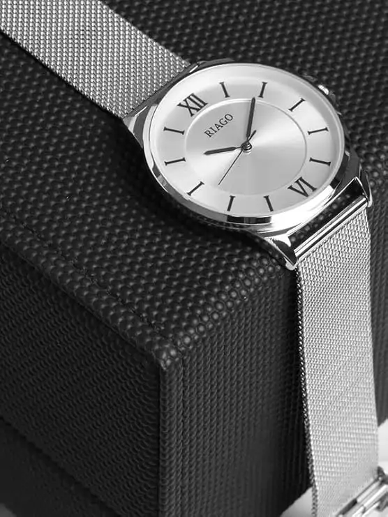 RIAGO Silver Strap with Silver Dial for -Men