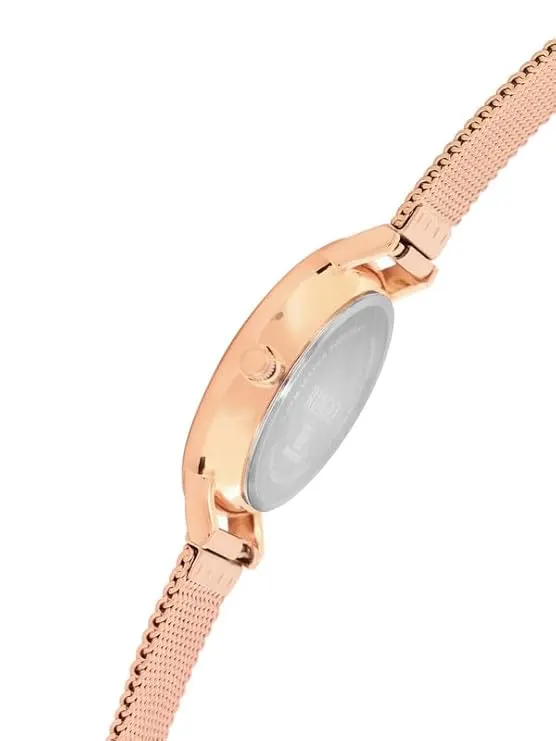 Riago Analogue Golden Strap with Black Dial Watches for Women
