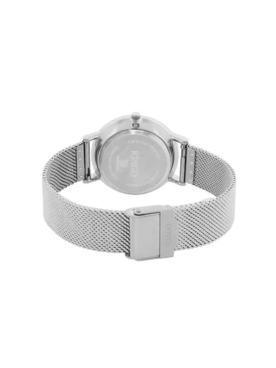 Riago Analogue Silver Strap with Off White Dial Wrist Watches for Women