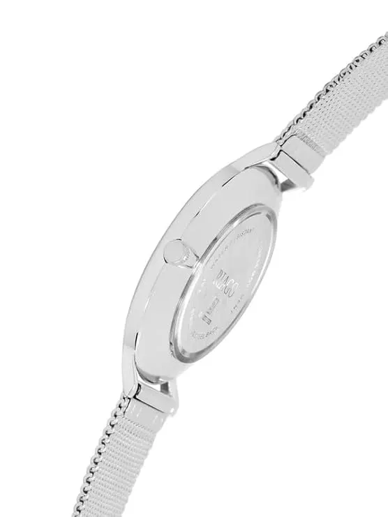 RIAGO Silver Strap with Silver Dial Pair Wrist Watch for Men and Women