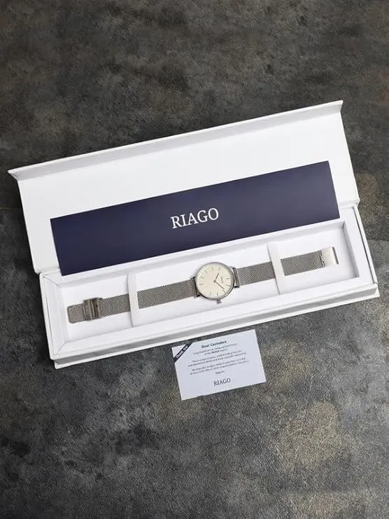 Riago Analogue Silver Strap with Off White Dial Wrist Watches for Women